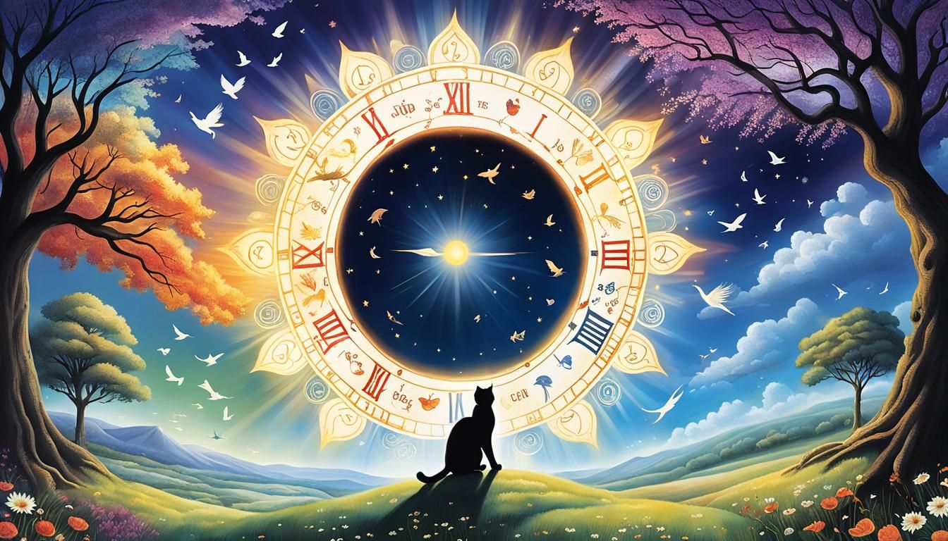 Magical Circle: Cats, Birds, and Sunlight