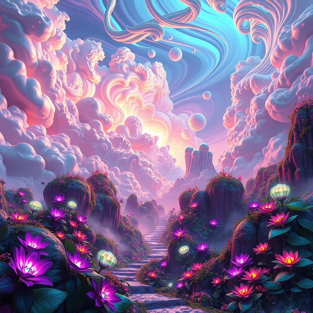 Vibrant Fantasy Realms in 3D Art Style