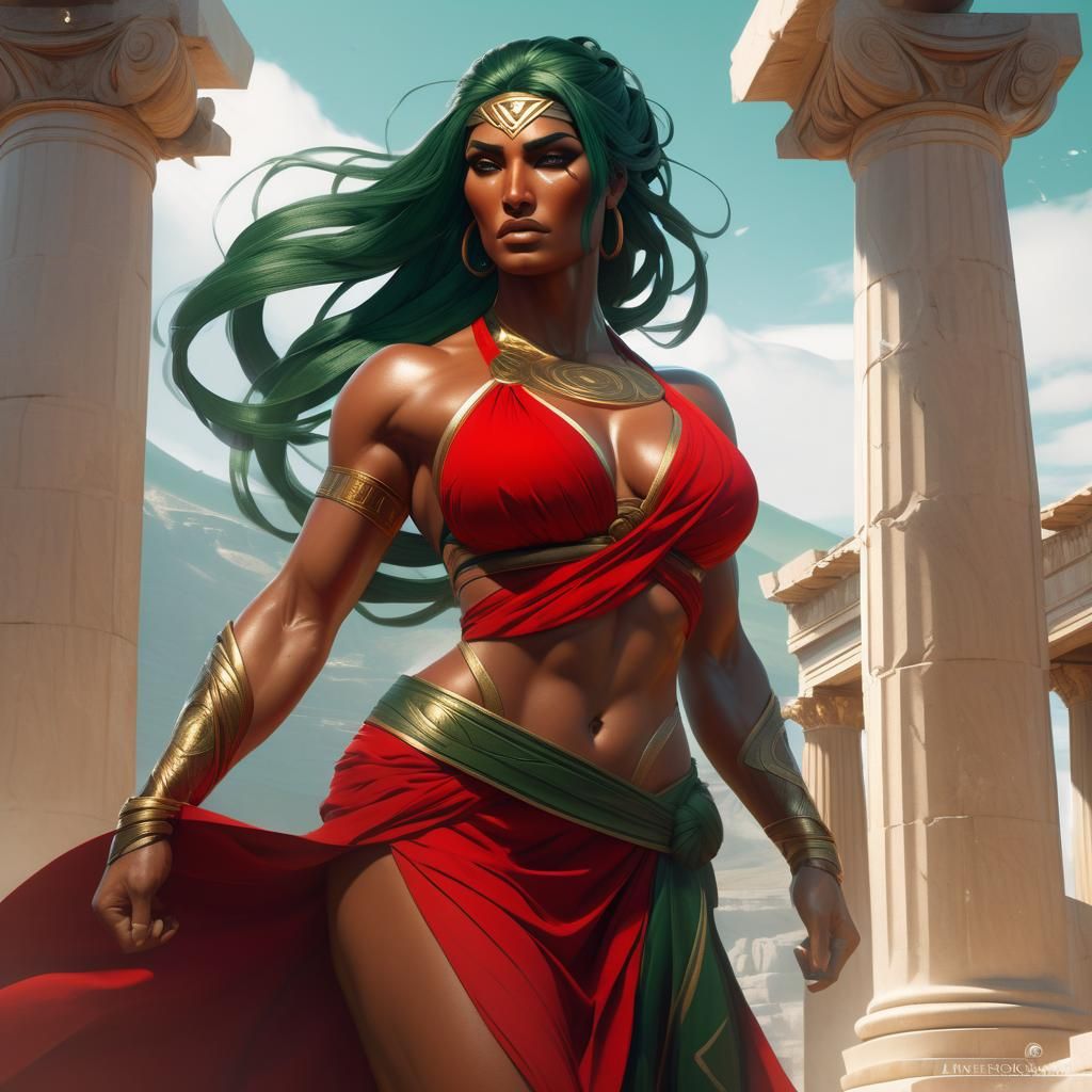 Rubenesque Amazonian Giantess in Ancient Greek Style
