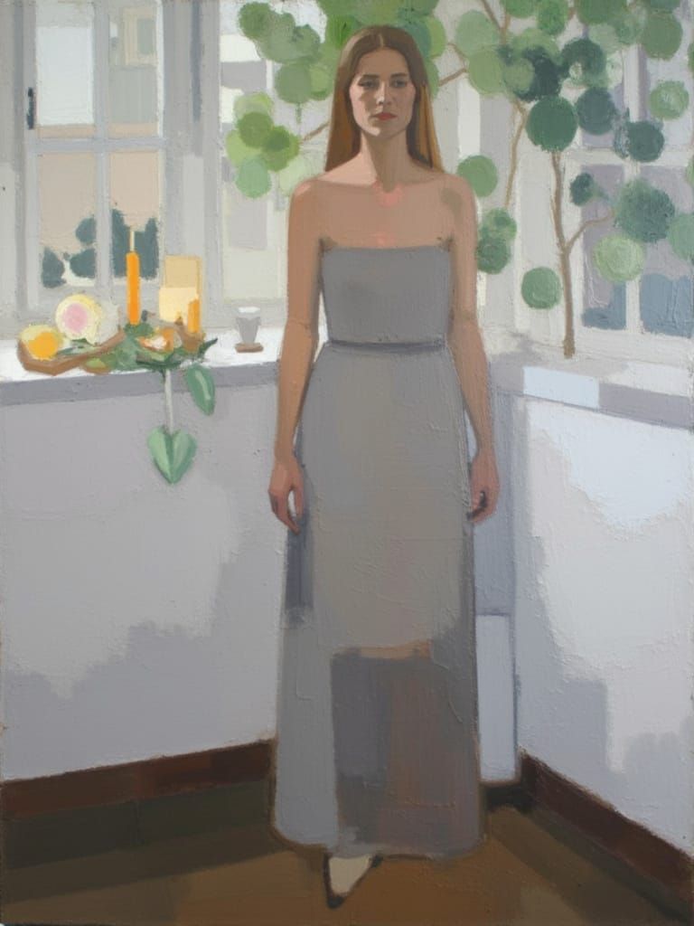 Ethereal Woman in Candlelit Sanctuary