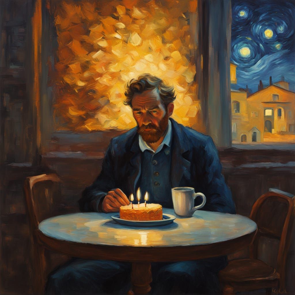 A Contemplative Moment in Golden Light: Post-Impressionist M...