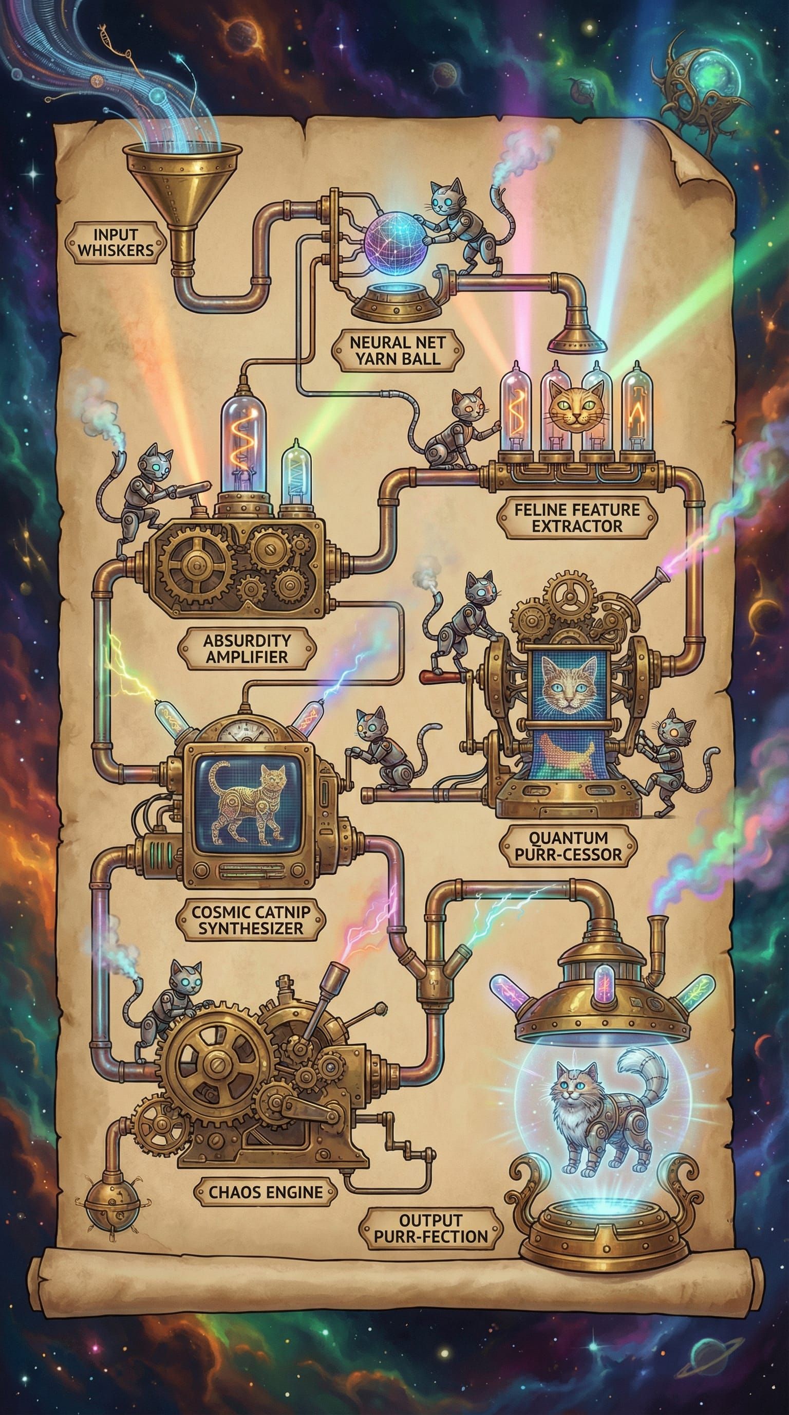 Steampunk AI Cat Generation Flowchart