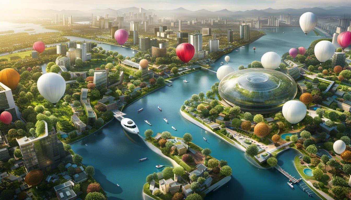 A floating eco-friendly city designed to clean polluted air,...