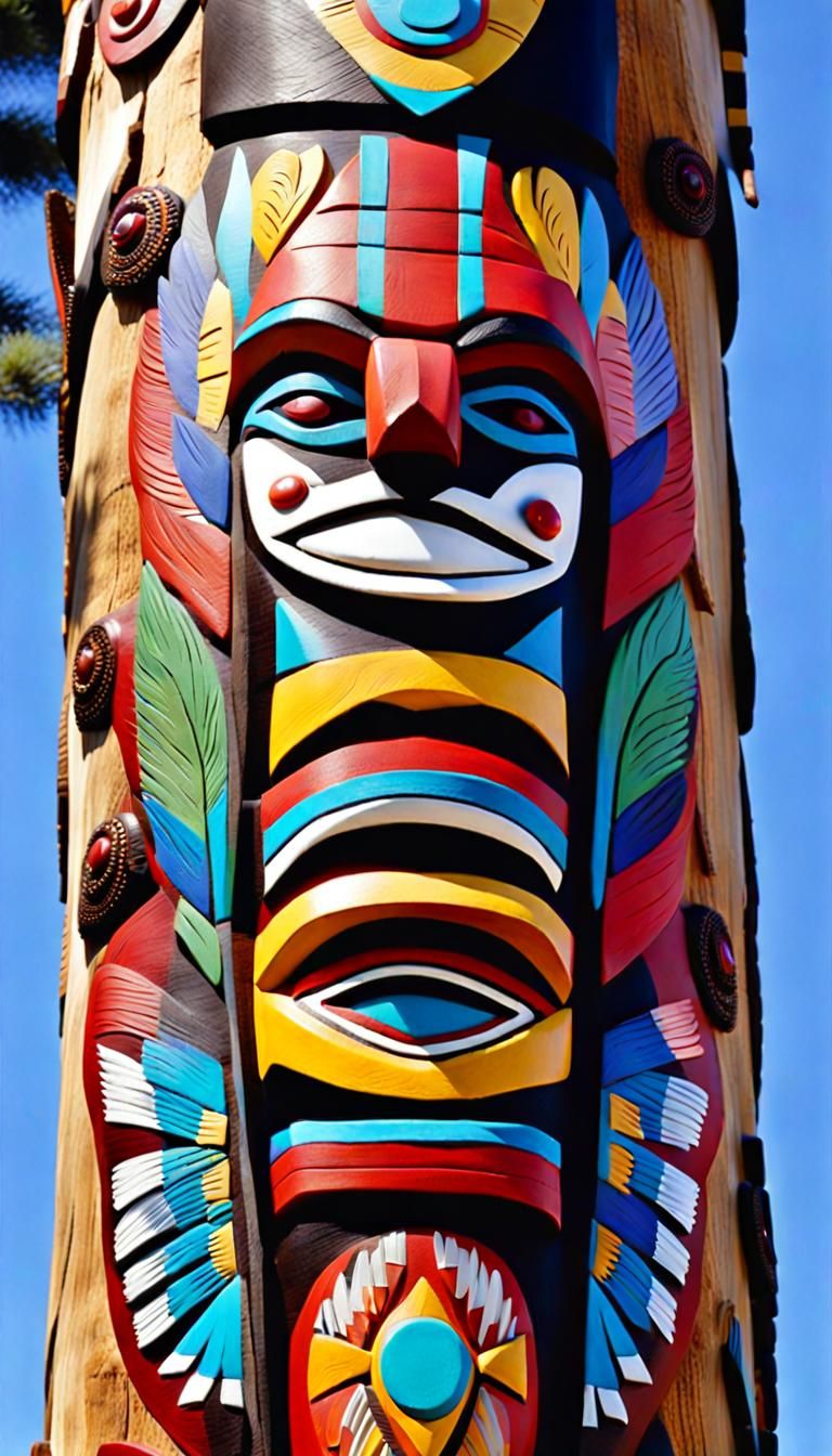 Alaskan Totem Pole of Native American Goddess