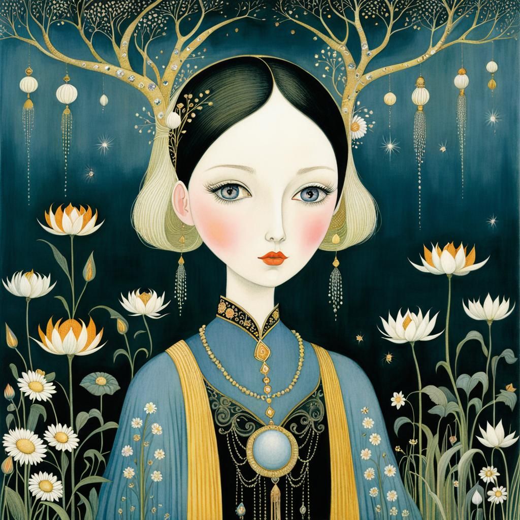 Enchanted Forest Illustration in Golden Age Style