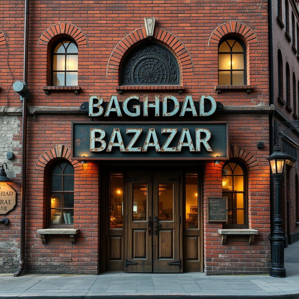 Aged Brick Baghdad Bazaar in Hyper-Realistic Detail