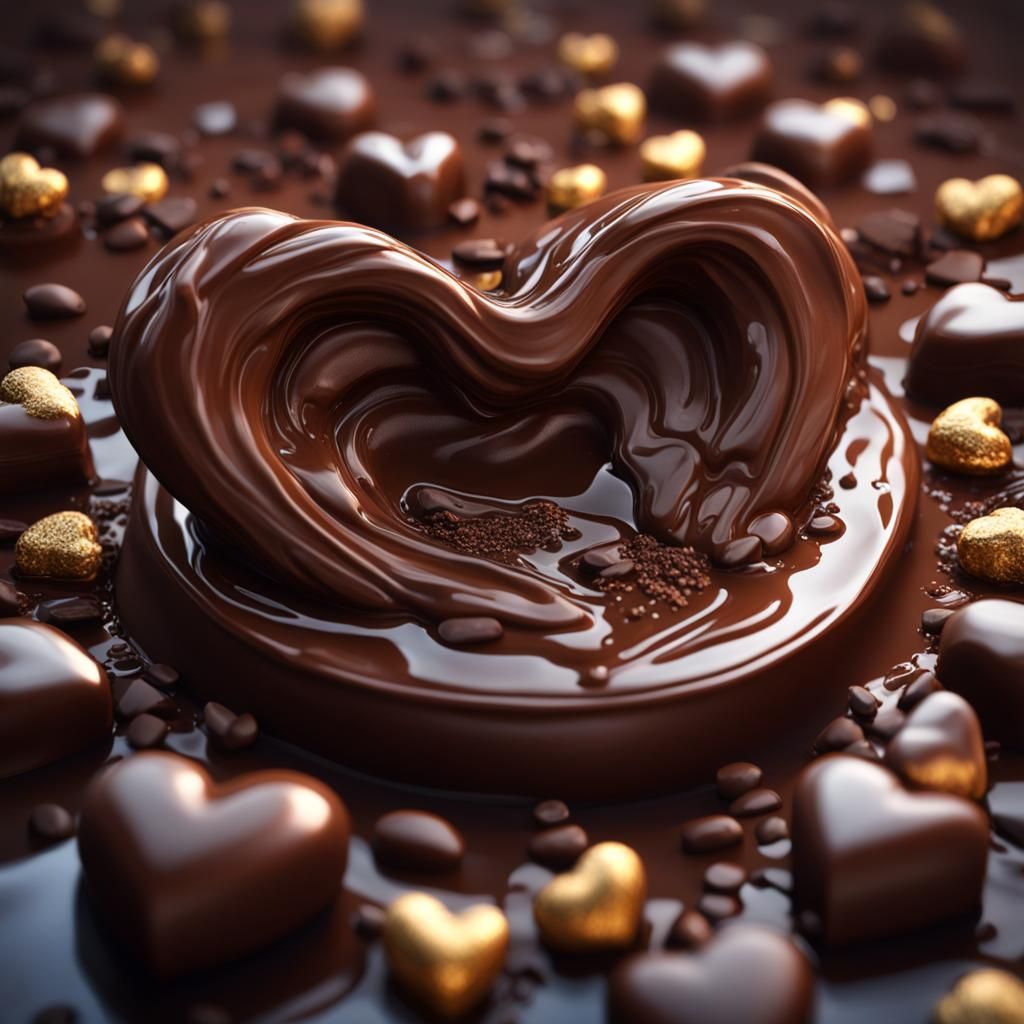 Chocolate, heart melting