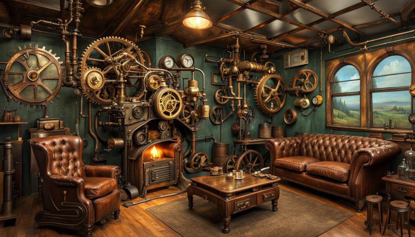 Steampunk living room