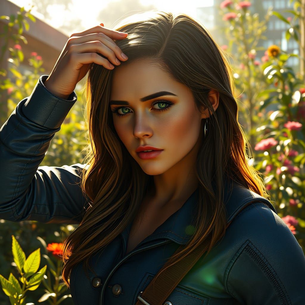 Vault Dweller in Post-Apocalyptic Garden