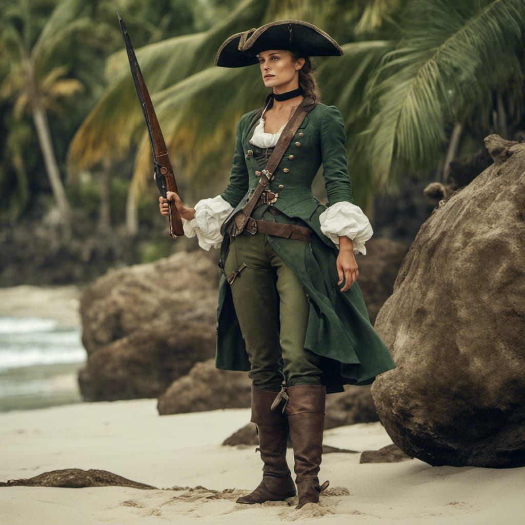 Alicia Vikander as Pirate on Caribbean Beach