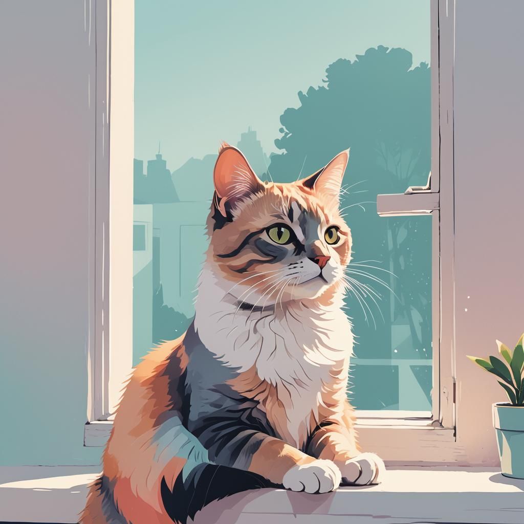 Vector cat drawing