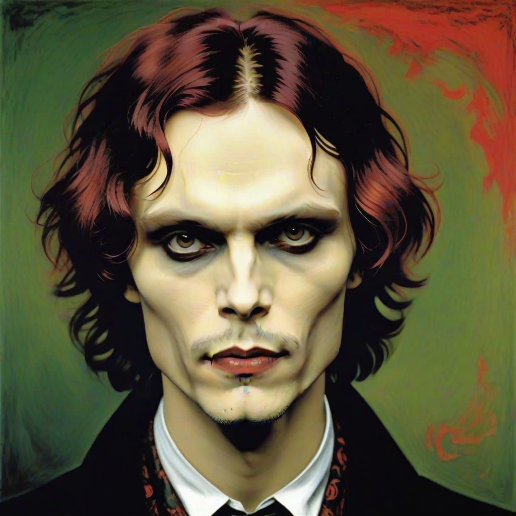 Vampire Portrait in Pop Art Style