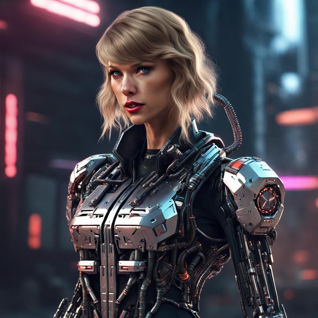 Taylor Swift in Cyberpunk Mechanic Outfit