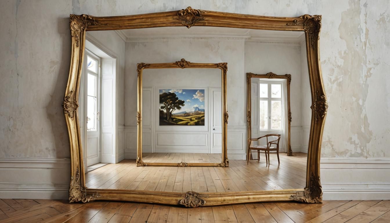 Surreal Mirror Reflects Alternate Reality in Trompe-l'oeil