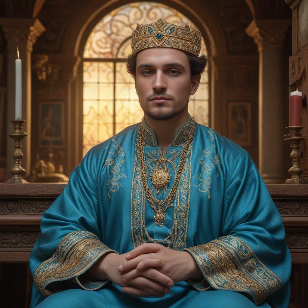 Medieval King in Mystical 8K Landscape