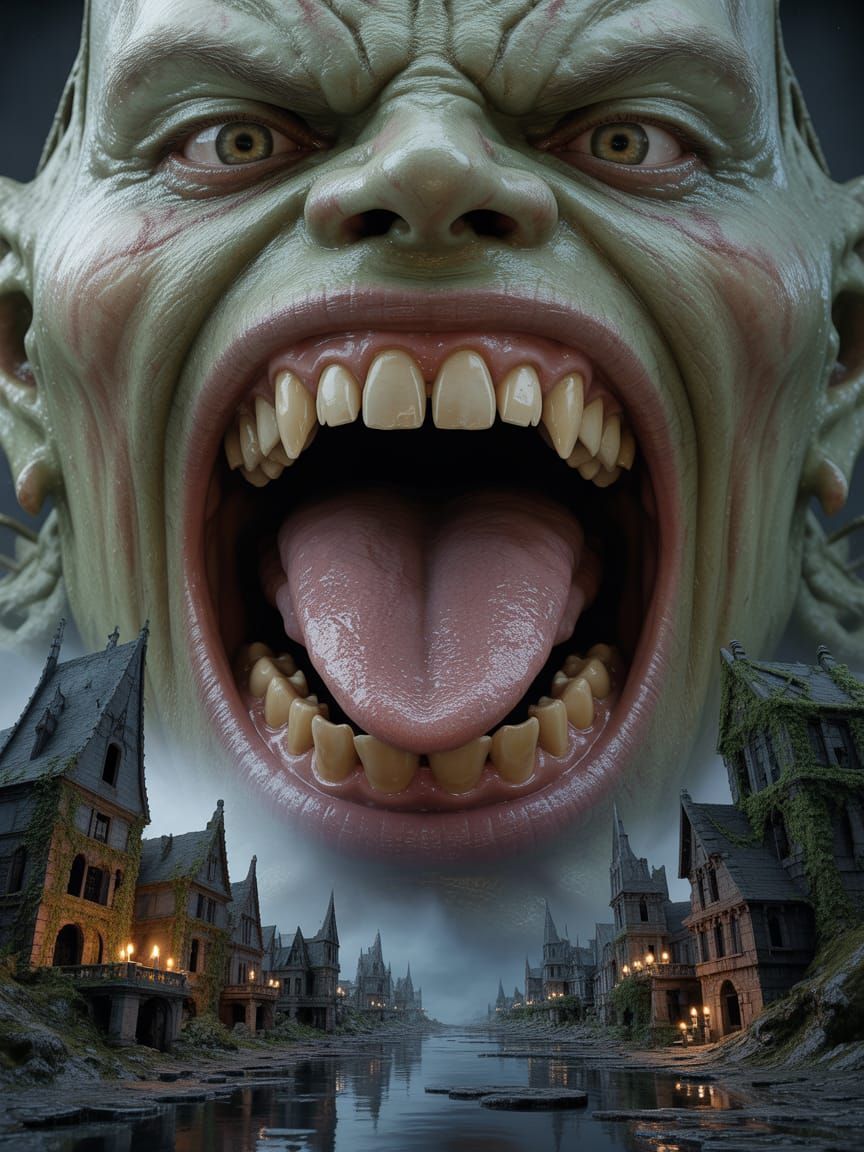 Menacing Maw in Dark Fantasy Style