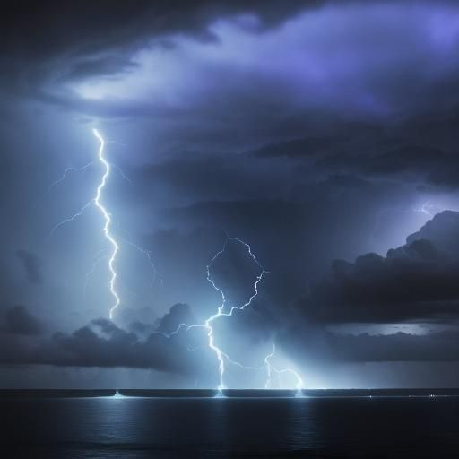 Surreal Lightning Strikes Bermuda Triangle in Dreamlike Stor...