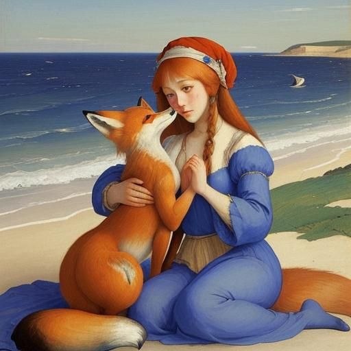 Foxes by the Sea in Classical Style
