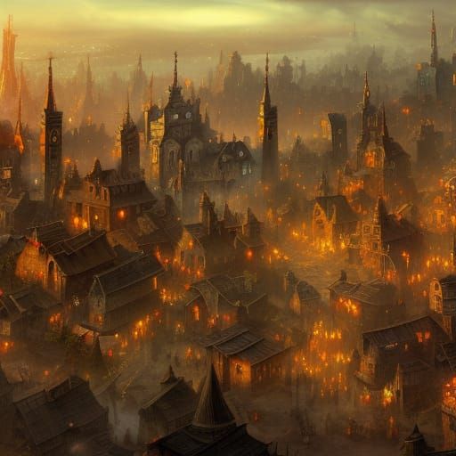 Witch Shantytown: Detailed Fantasy Concept Art