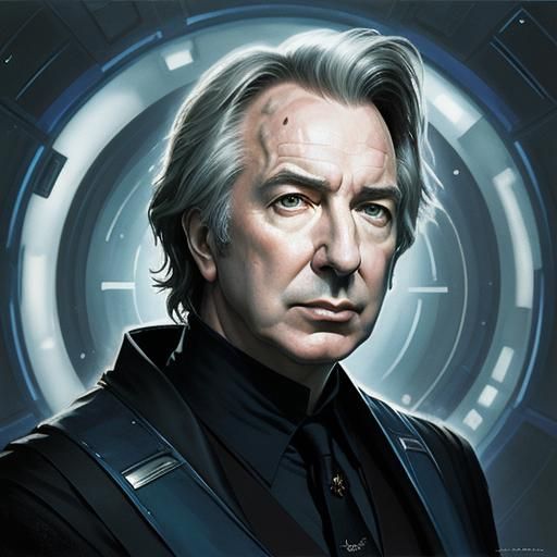 Alan Rickman as Dr. Lazarus: Alcohol Ink Portrait