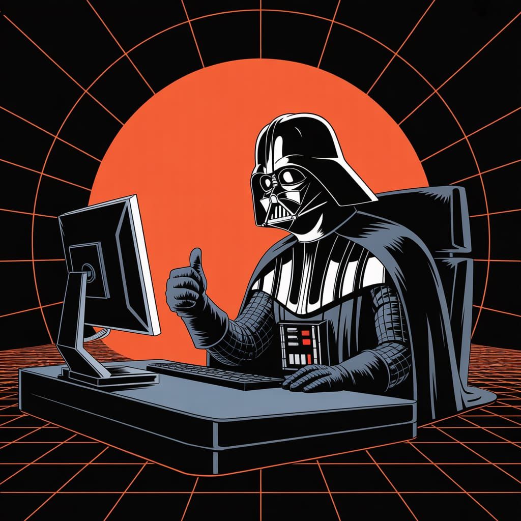 Darth Vader Approves Your Code, Vector Illustration