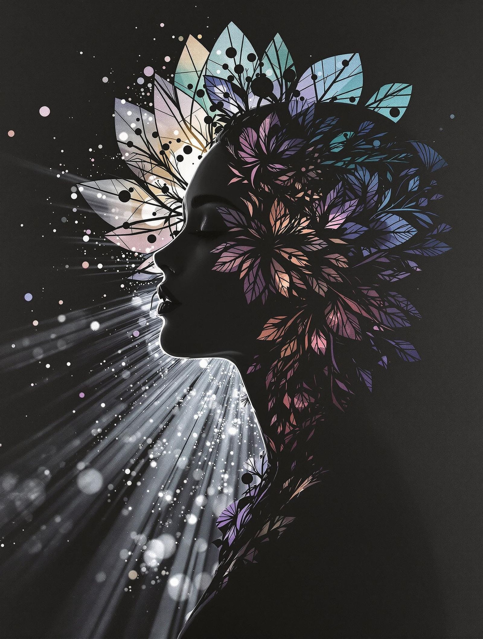 Ethereal Goddess Emerging from Fractured Prism