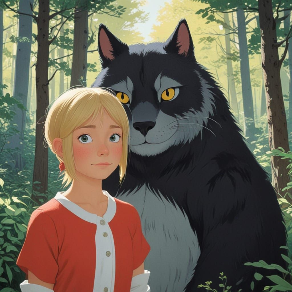 Kind Beast in Whimsical Animated Style