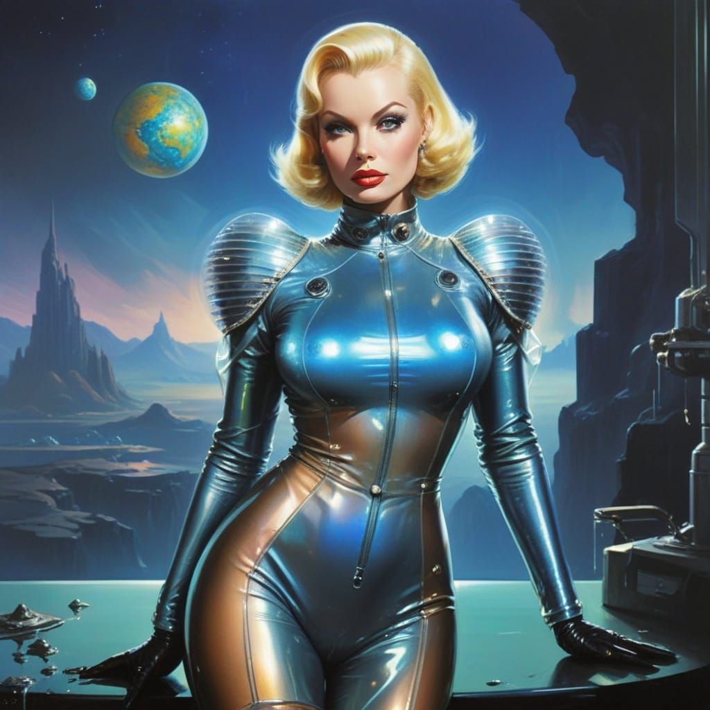 Glamorous Retro-Futuristic Space Goddess