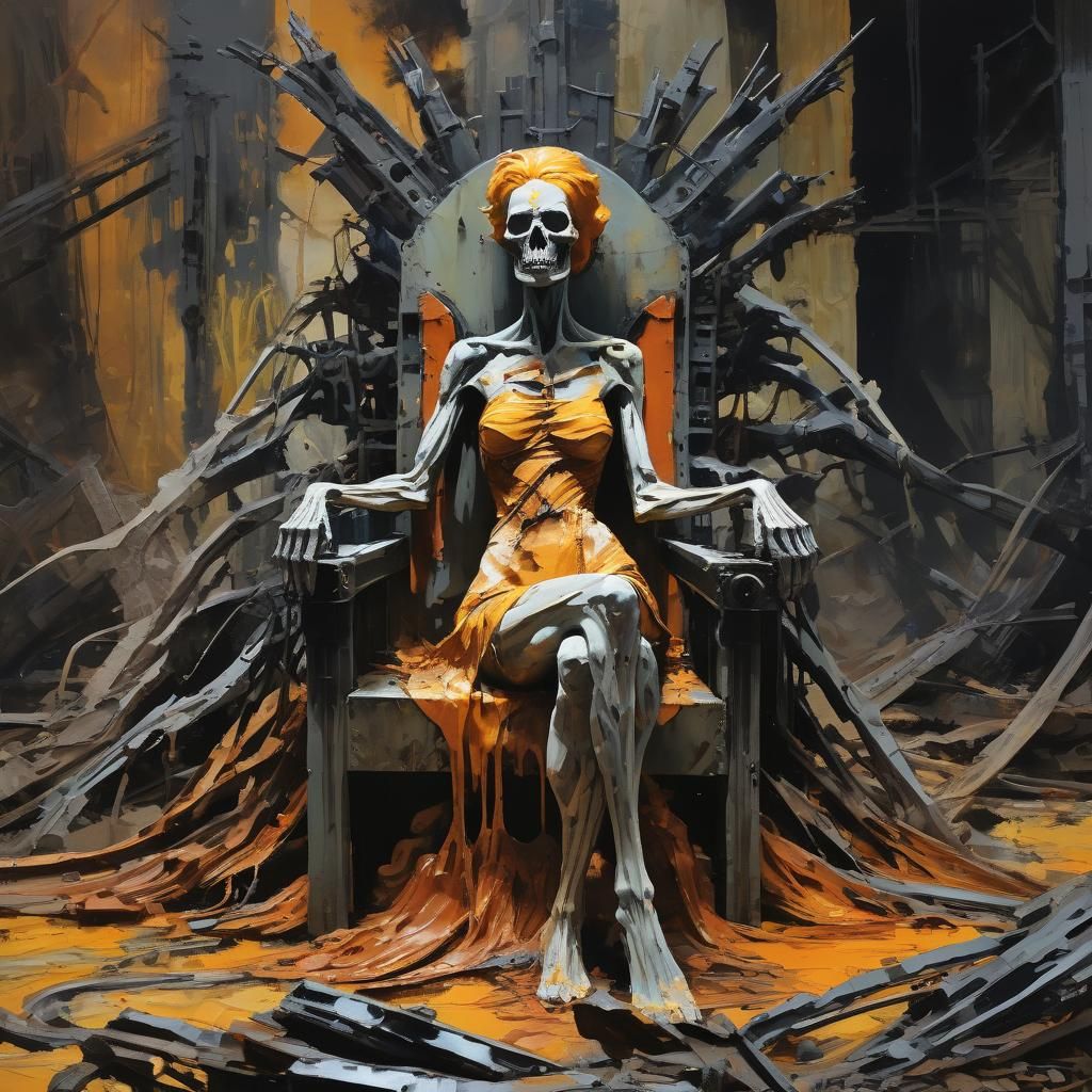 Nuclear Queen in Gouache Impressionist Style