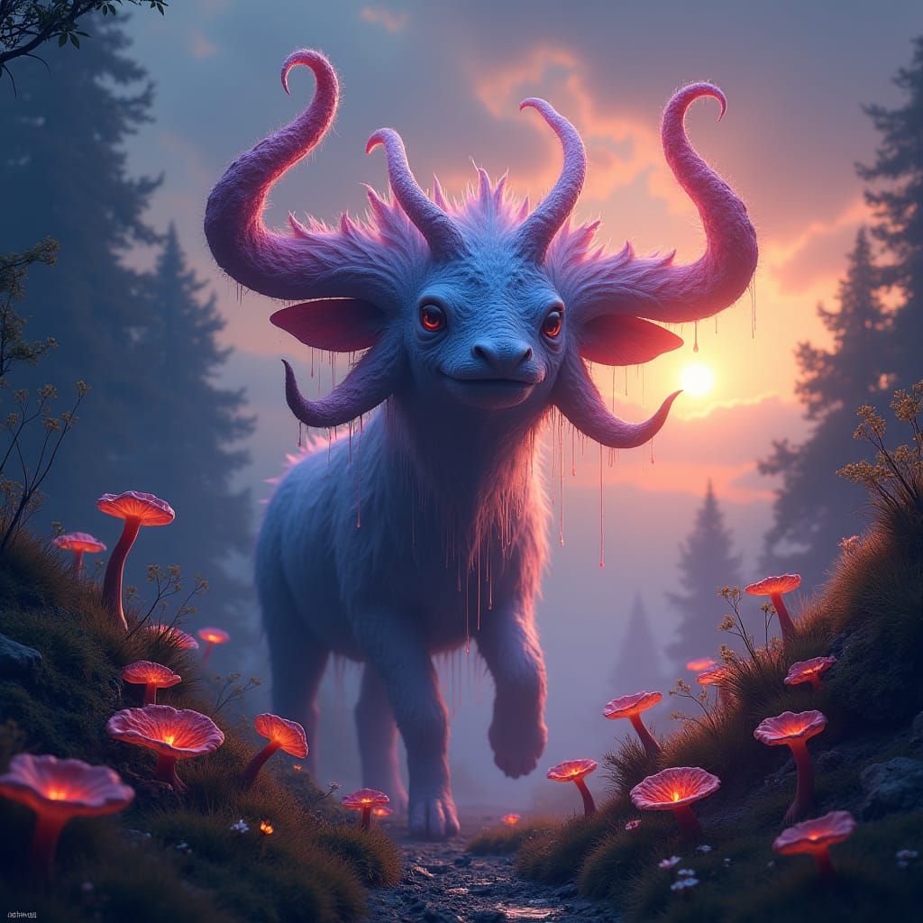 Ethereal Figure in Mystical Landscape, Digital Art