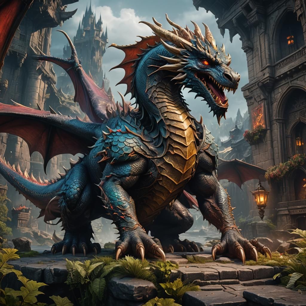 Fantastical Dragon Concept Art in Deep Color