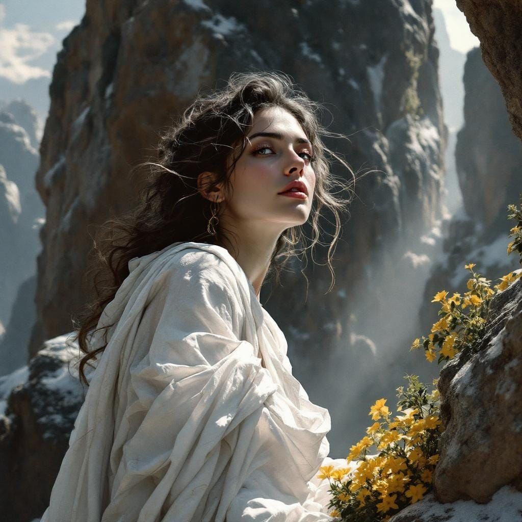 Grecian Goddess Portrait in Impressionist Style