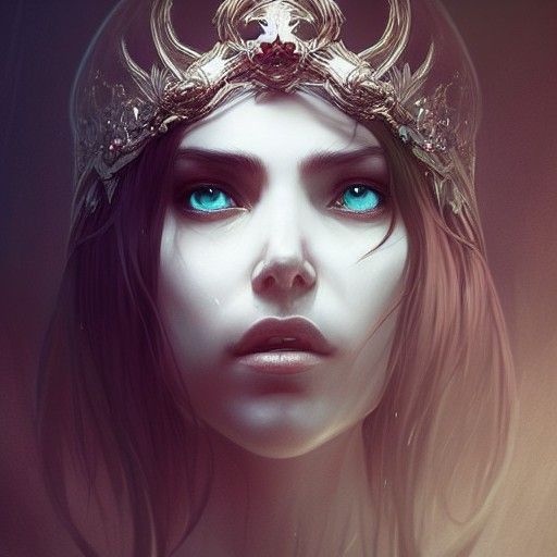 Elegant Ghost in Tiara: Digital Illustration