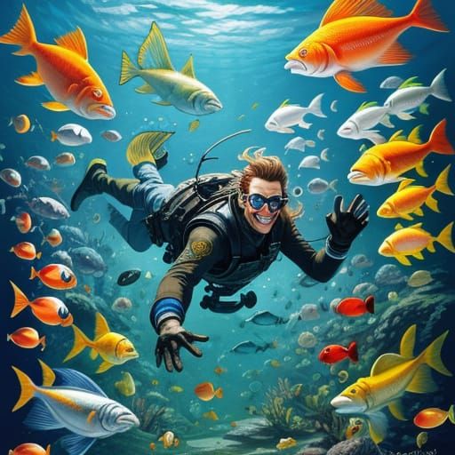 Dolphins Say Goodbye in a Whimsical Scene