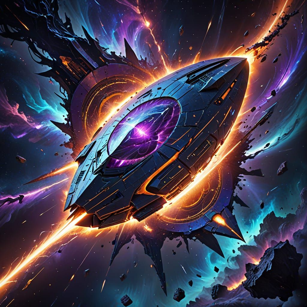 Cosmic Battle: Starship Evades Annihilation in Hyperspace