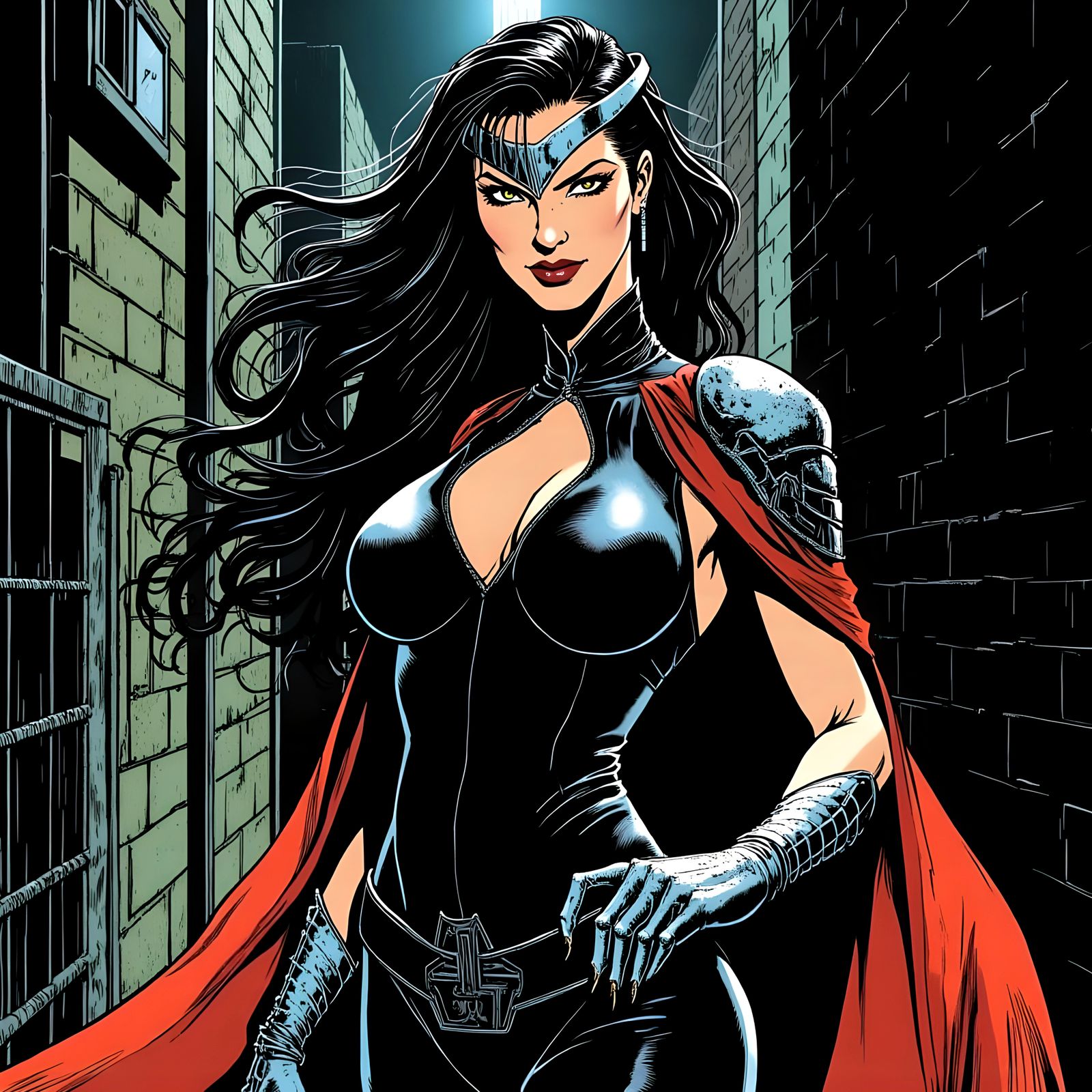 Lady Shiva Comic Book Art in Verso Style