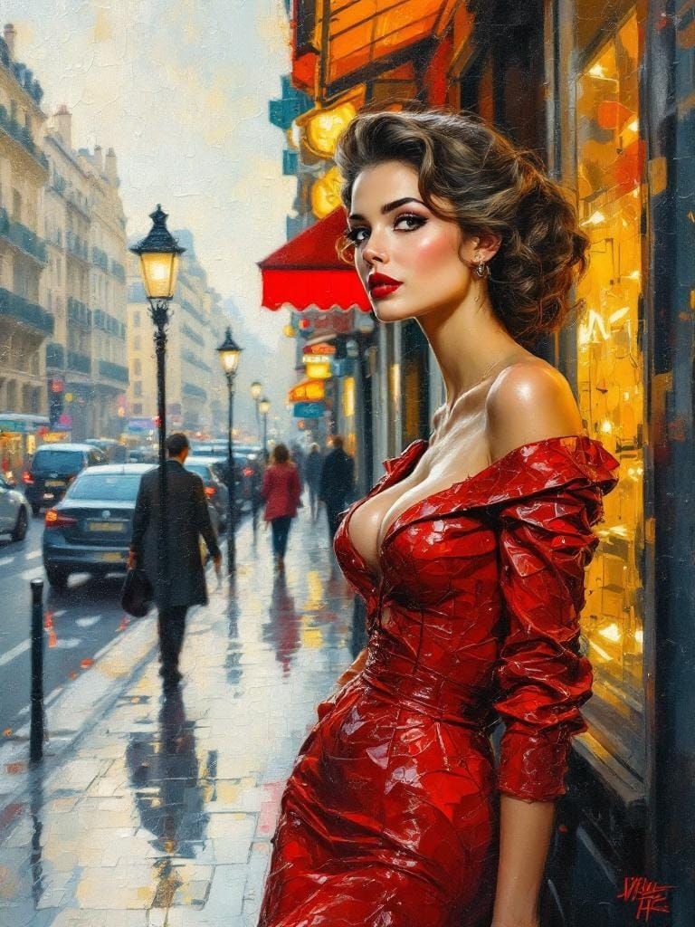 Parisian Figure Study in Encaustic Wax Style