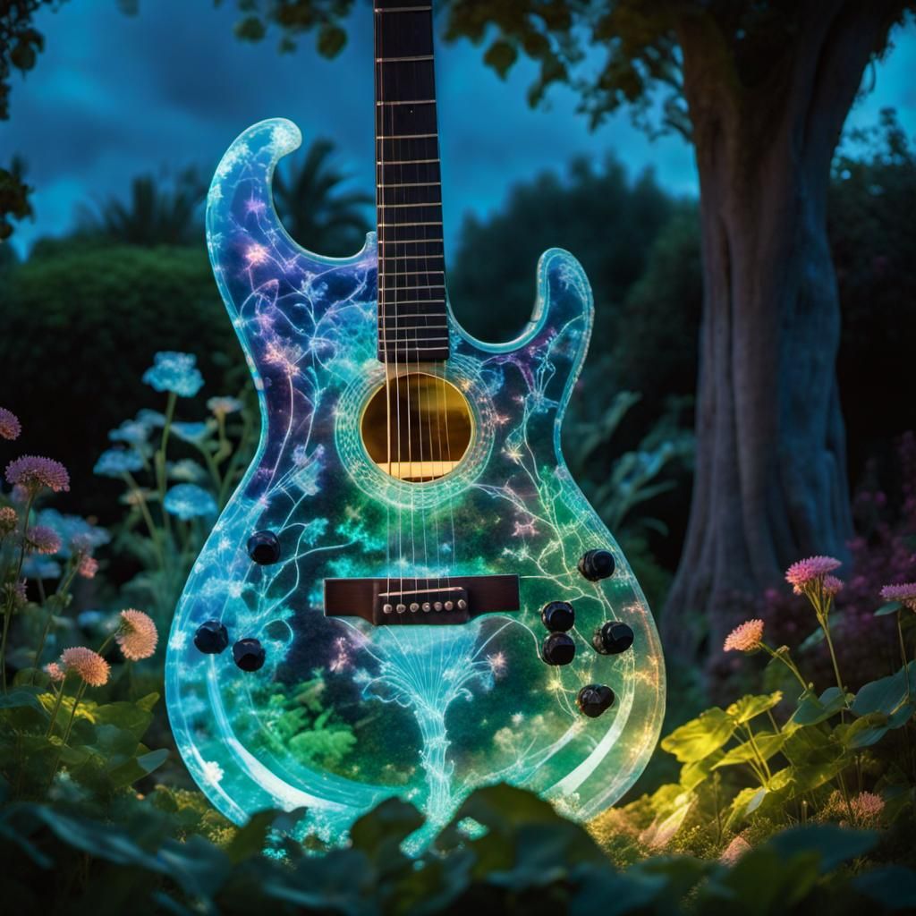 Futuristic Band Holographic Performance in Pretty Garden