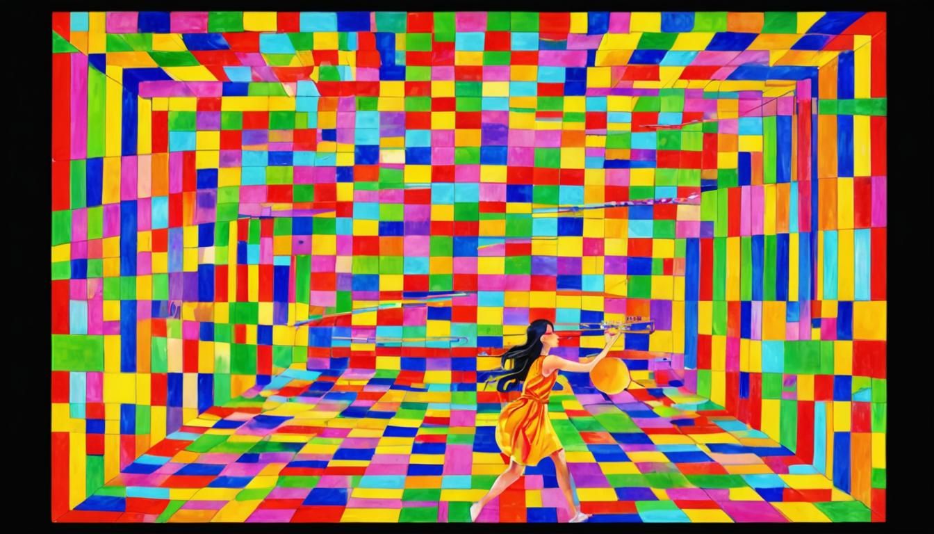 Surrealist Oil Painting of Woman in Dream Landscape