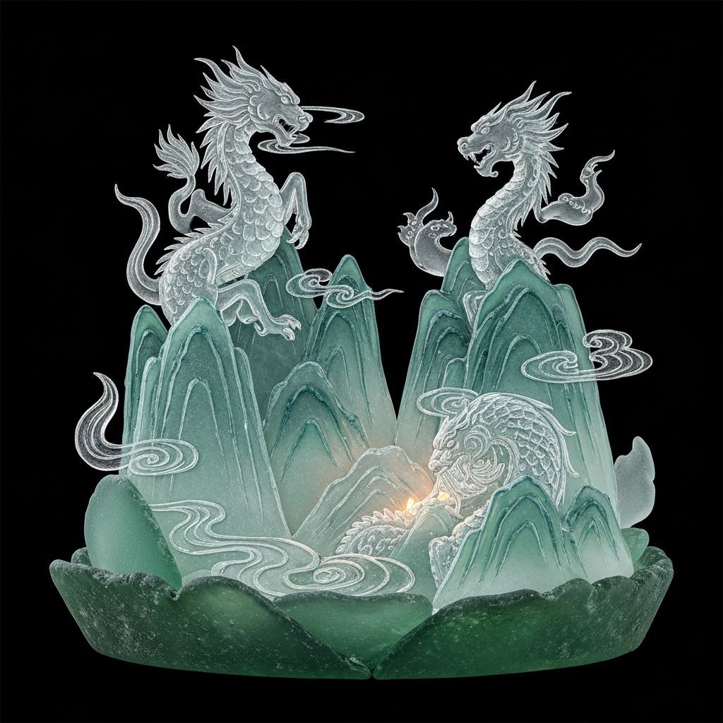 Sea Glass Dragon Sculpture Evokes High Fantasy