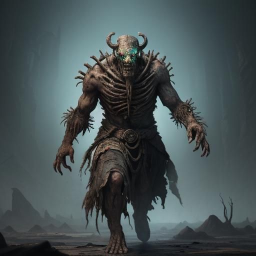 Primitive Zombie with Tribal Markings in Detailed Matte Pain...