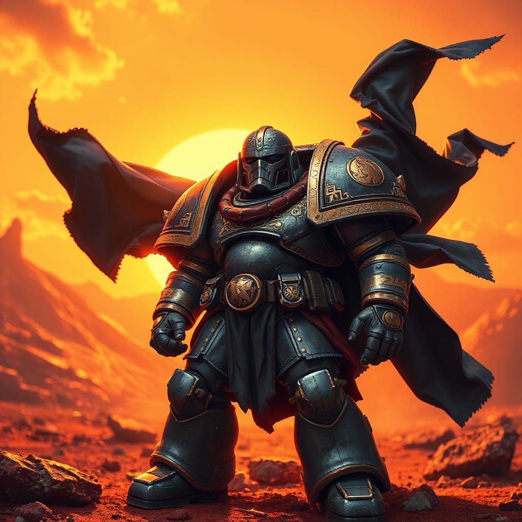 Epic Ultramarine Space Marine in Crimson Haze