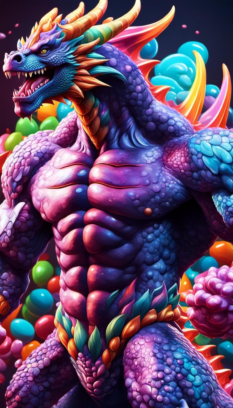 monster dragon massive muscular muscle man