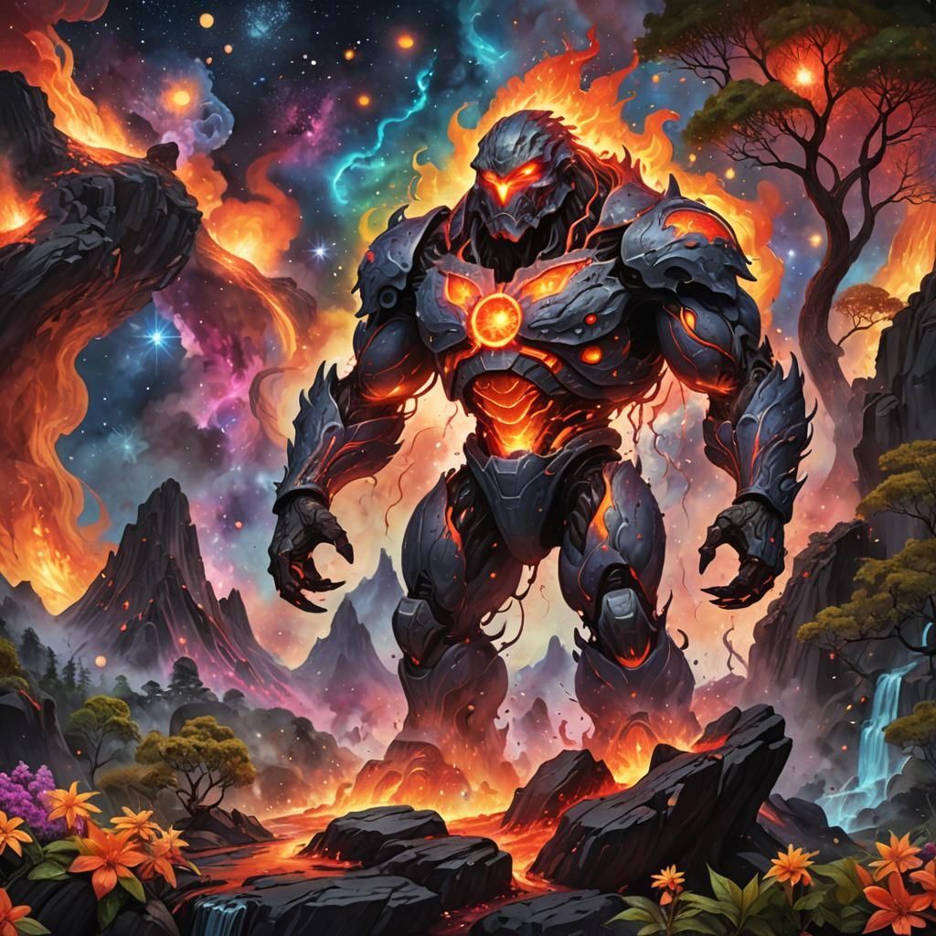 Futuristic Amazon Warrior in Astral Hyperrealism