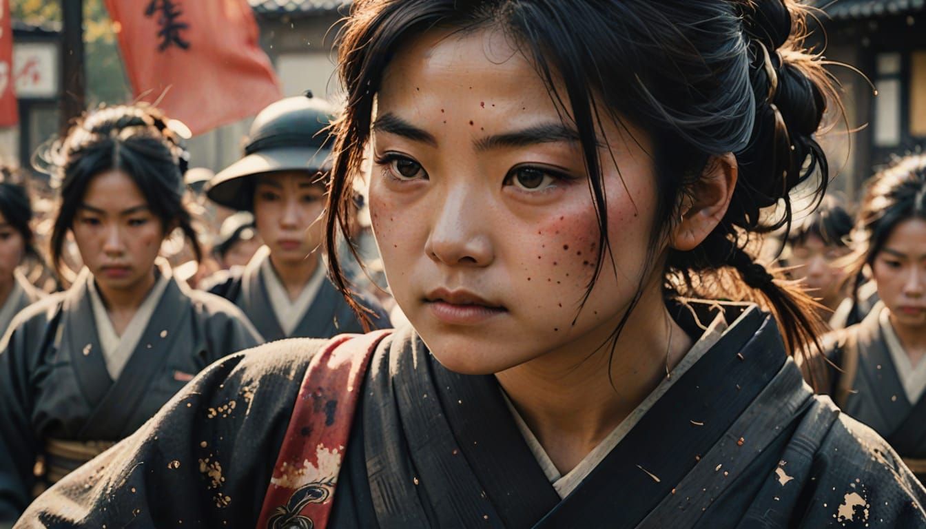 Nakano Takeko Leads Women into Battle as Sumi-e Art