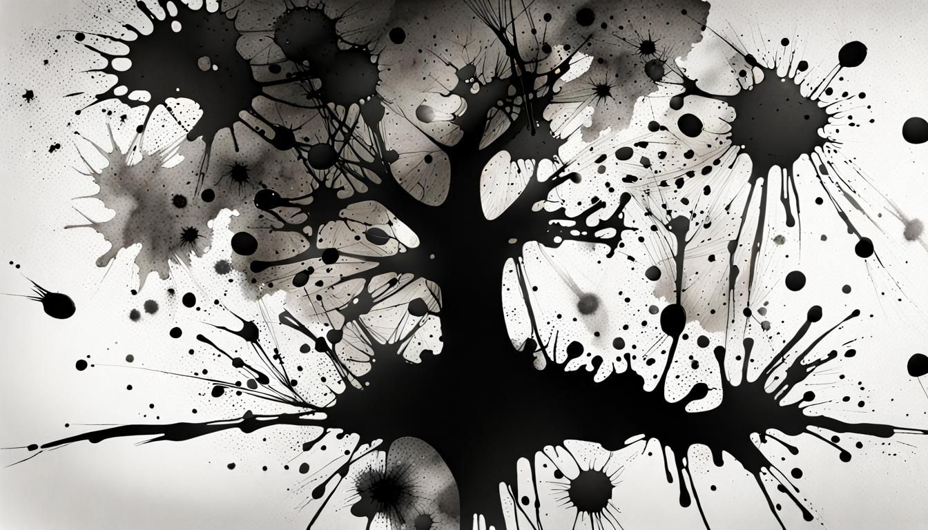 Dynamic Ink Splatter Art: Abstract Design