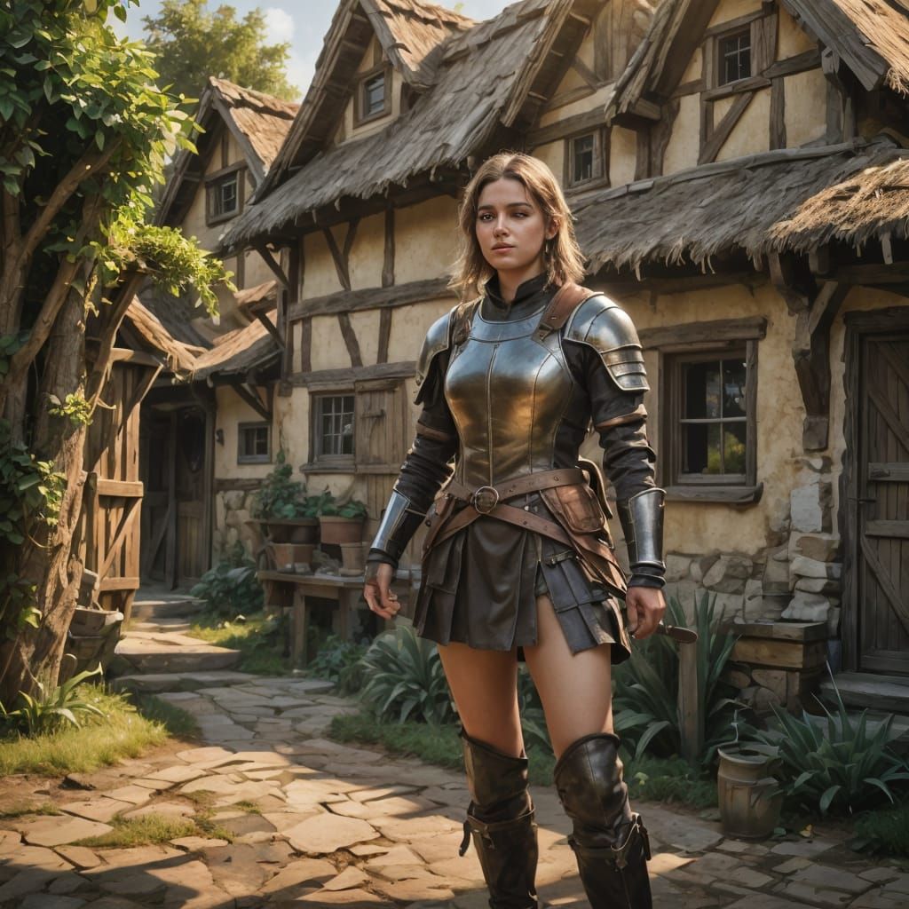 Medieval Fantasy Character Portrait in Detailed Matte Painti...