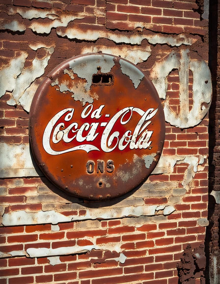 Vintage Coca-Cola Sign on Brick Wall