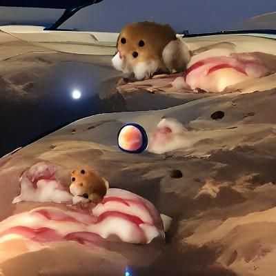 Hamster Gazing at Martian Moons