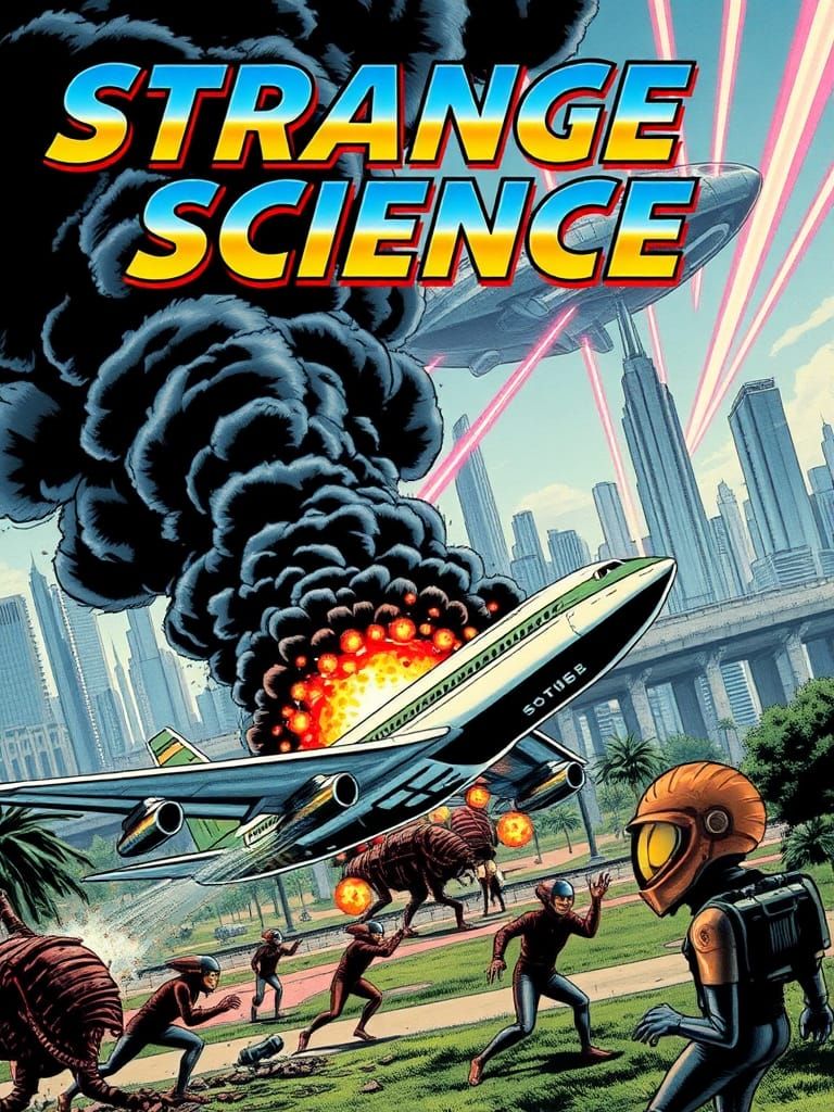 Comic Book Cover: Strange Science Crash Landing